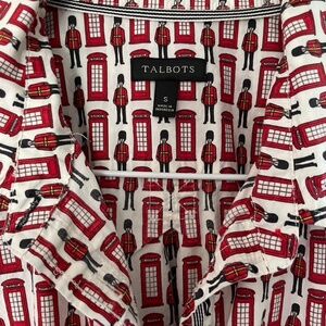 Talbots Womens Small London Guard / Telphone Box Button Down Shirt